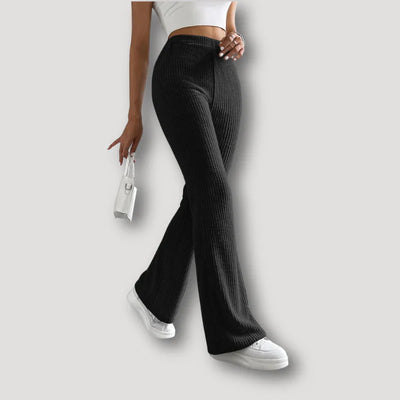 Yuna Boutique | Ribbed Knit Wide Leg High Waisted Pants for Women