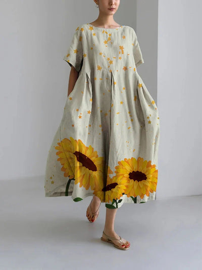 Yuna Collection – Oversized Floral Art Dress