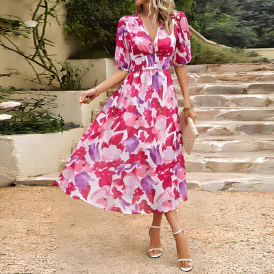 Yuna Collection – Vibrant Floral Midi Dress